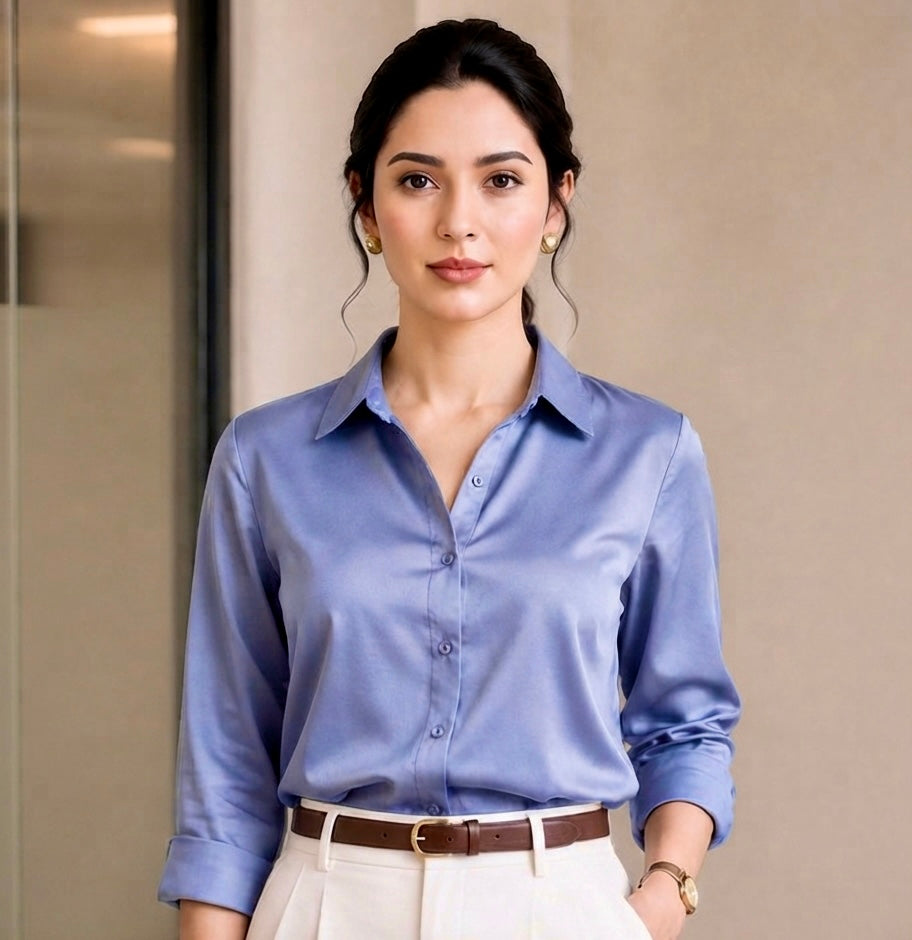 Premium Satin Office Wear Shirt for Women