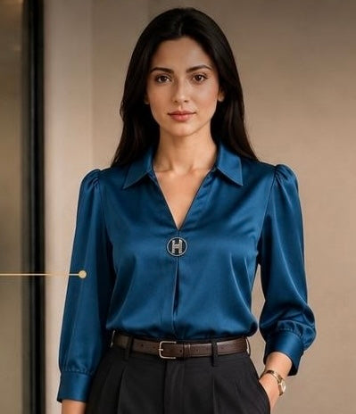 Premium Satin Office Wear Top for Women
