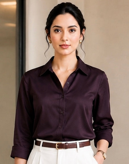 Premium Satin Office Wear Shirt for Women