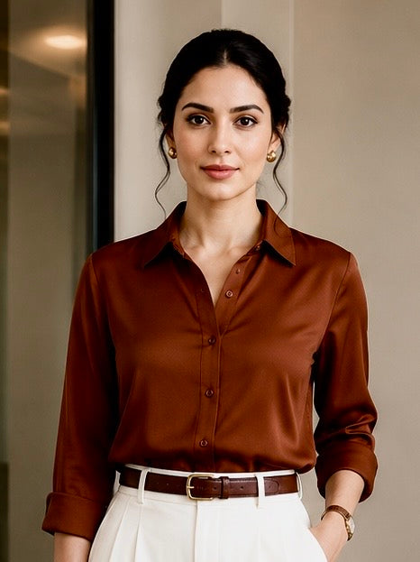 Premium Satin Office Wear Shirt for Women