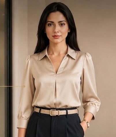 Premium Satin Office Wear Top for Women