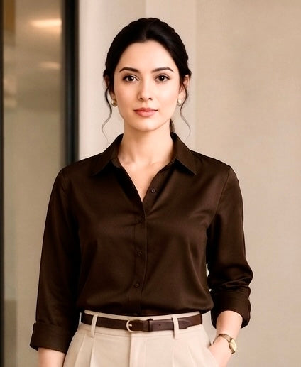 Premium Satin Office Wear Shirt for Women