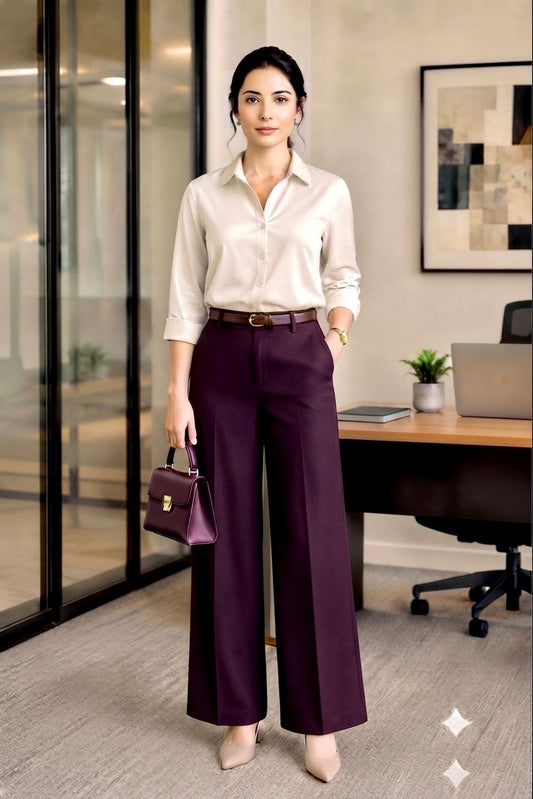 The Executive Satin & Wide-Leg Trouser Set