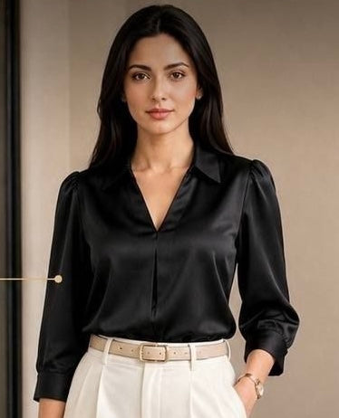 Premium Satin Office Wear Top for Women